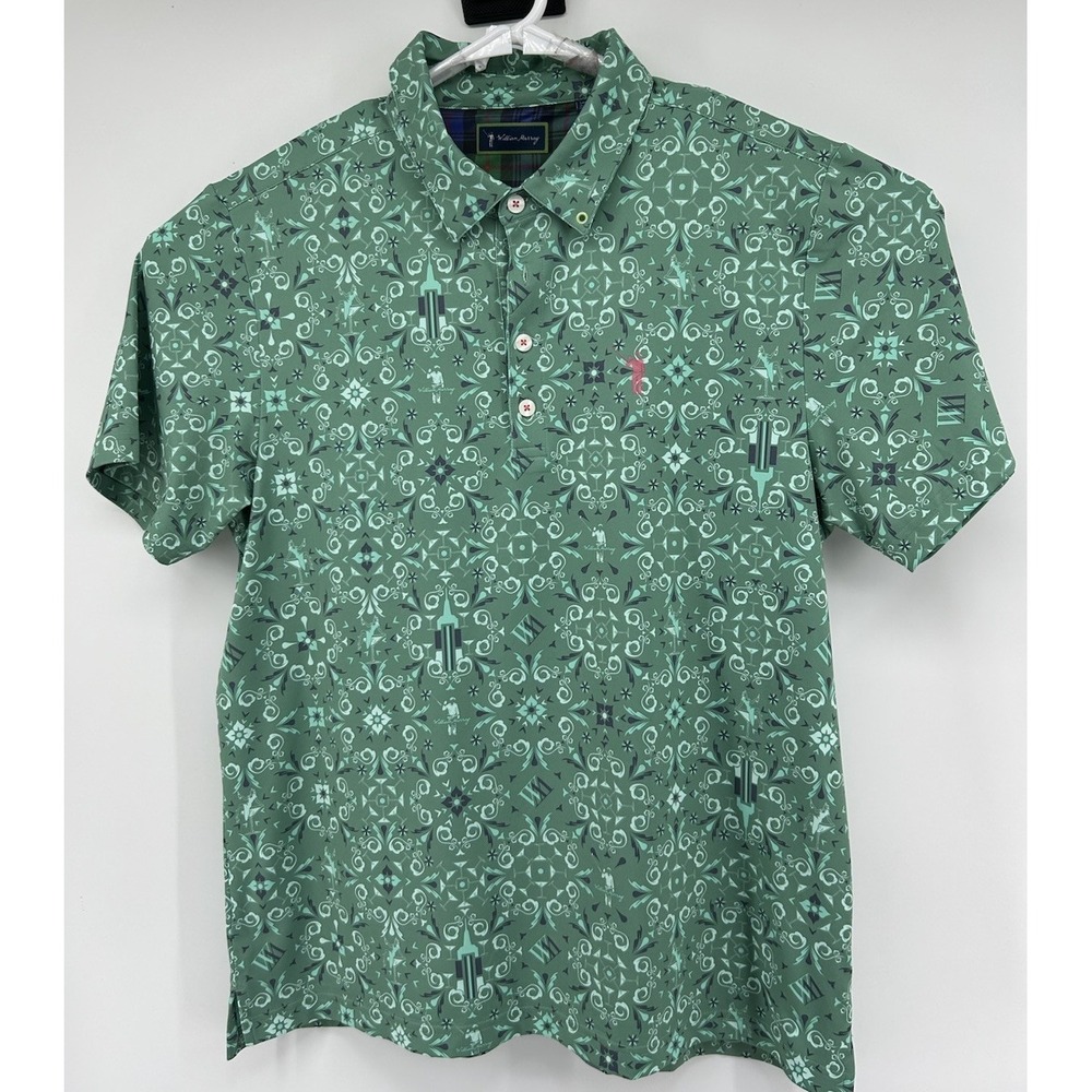 William Murray Golf Green Geometric Print Polo